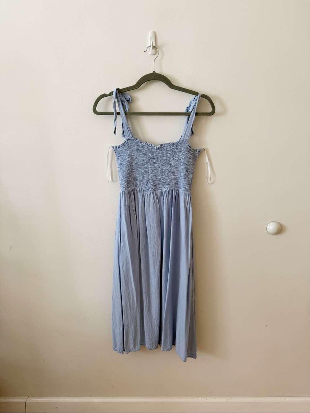 lulus Light Blue Midi Dress with Tie Straps